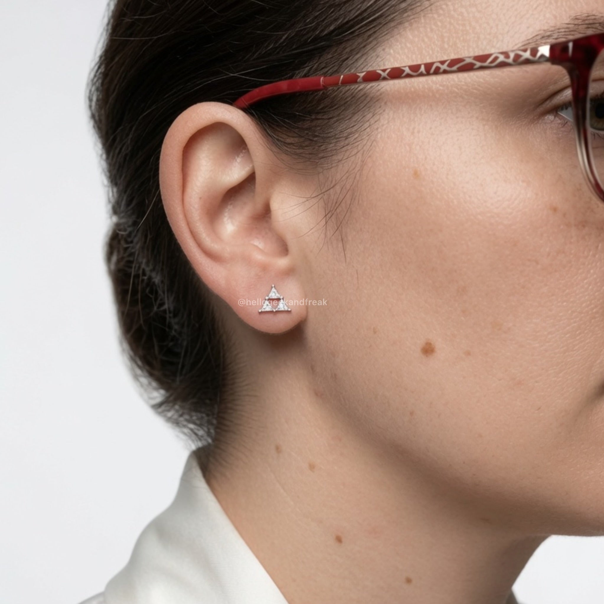 Pendientes de plata con triple motivo triangular